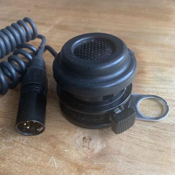 Detail of a handheld microphone that has been used in a KLM Boeing 747 PH-BFF.