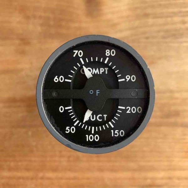 Secondhand aircraft compartment duct temperature indicator for sale.