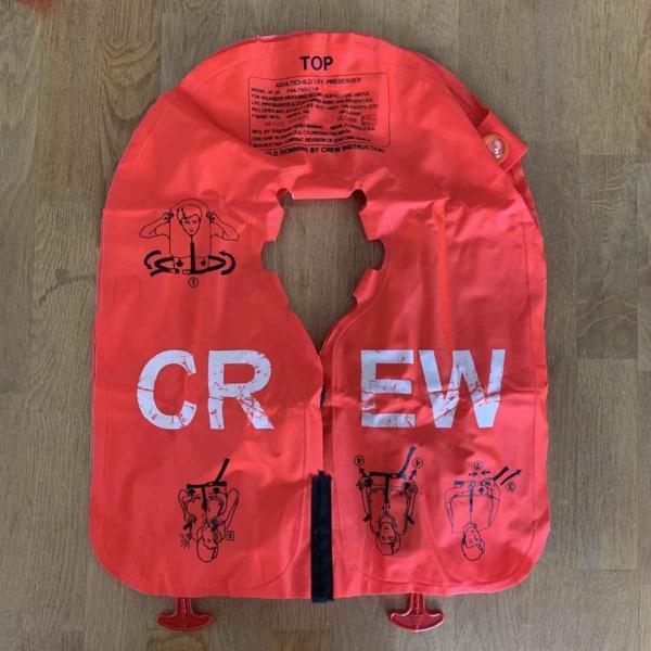 Eastern Aero Marine crew life jacket back side.