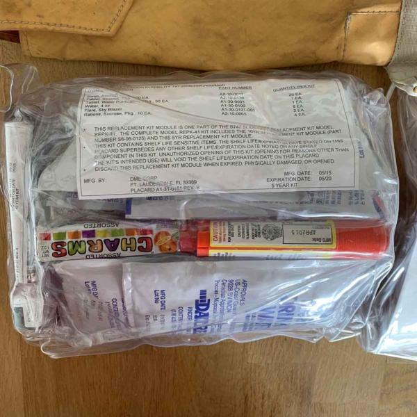 KLM Royal Dutch Airlines Boeing 747 slide liferaft rescue kit contents part two.