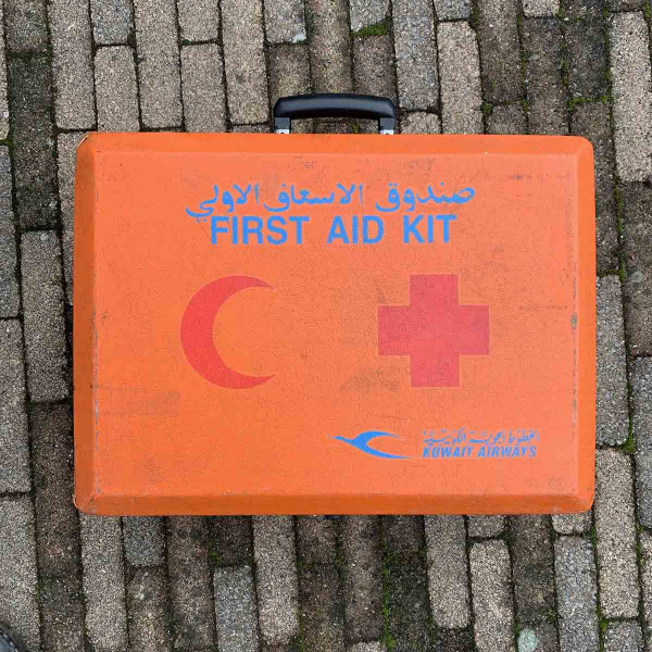 Kuwait Airways Boeing 747 9K-ADE first aid kit for sale.
