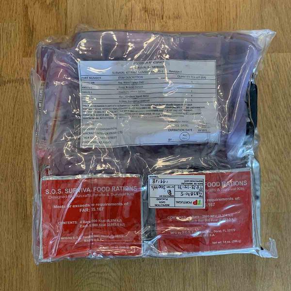 TAP Portugal Airbus A330 slide liferaft rescue kit contents.