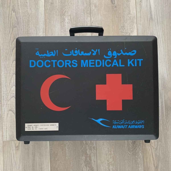 Kuwait Airways Boeing 747 doctors medical kit for sale.