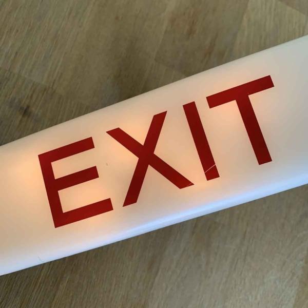 Boeing 737 overdoor exit sign for sale.