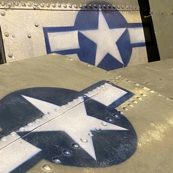 Skin panel of Douglas C-47B Dakota 44-76787 with USAAF roundel.