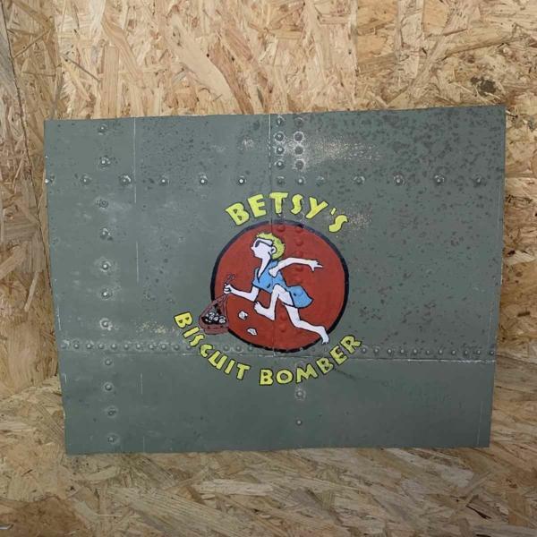 Skin panel of Douglas C-47B Dakota 44-76787 with Betsy's Biscuit Bomber nose art.