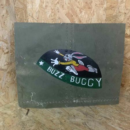 Skin panel of Douglas C-47B Dakota 44-76787 with Buzz Buggy nose art.