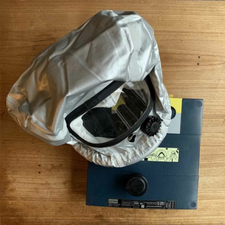 Air liquide protective breathing equipment, smoke hood for aircrew for sale.