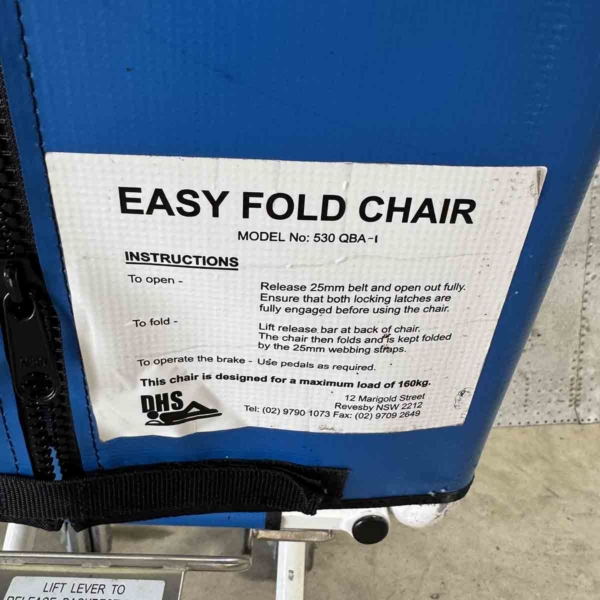DHS easy fold chair for aircraft for sale.