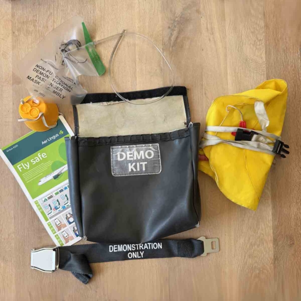 Aer Lingus Airbus A320 passenger safety demonstration kit for sale.
