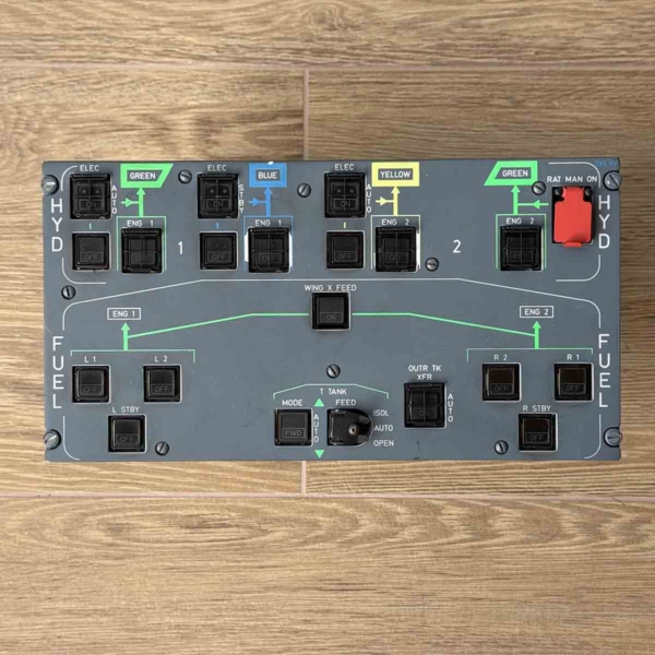 Airbus A330 fuel and hydraulics control panel 245VU for sale.