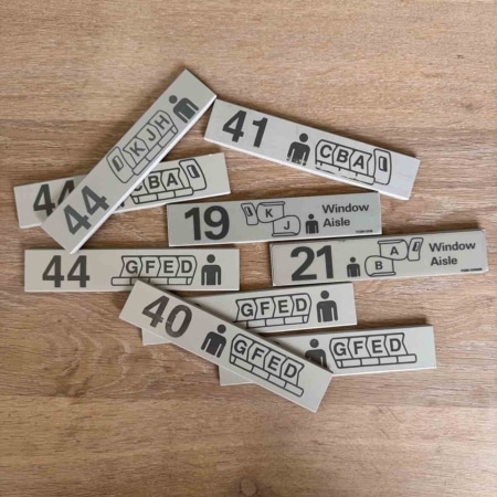 Boeing 747 seat marker for sale.