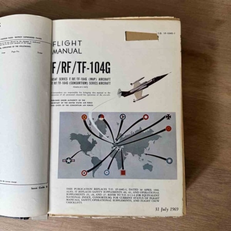 RNLAF Lockheed F-104G Starfighter flight manual (dash-1) for sale.