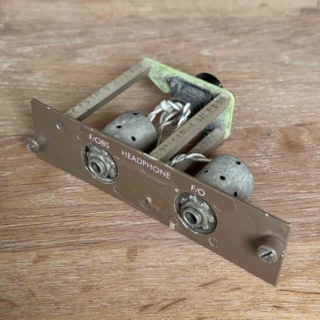 Boeing 747 cockpit headphone jack panel for sale.