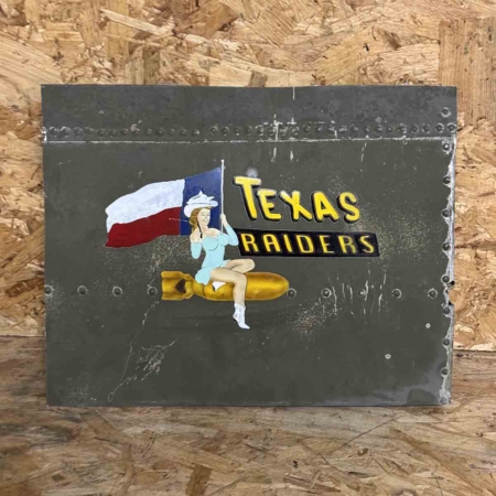 Skin panel of Douglas C-47B Dakota 44-76787 with Texas Raiders nose art for sale.