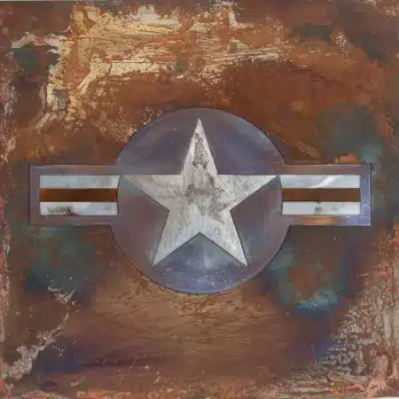 Steel artwork of USAF roundel for sale.