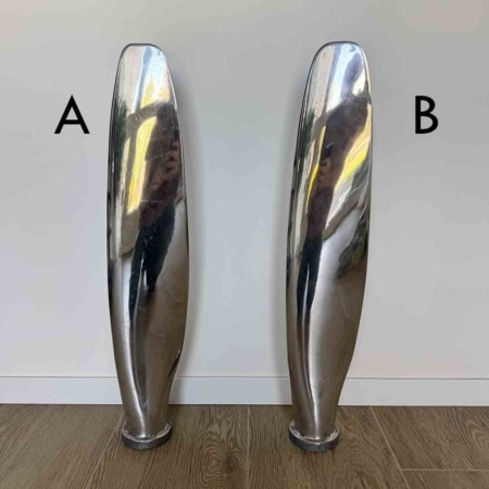 Mirror-polished Hartzell propeller for sale for decoration.